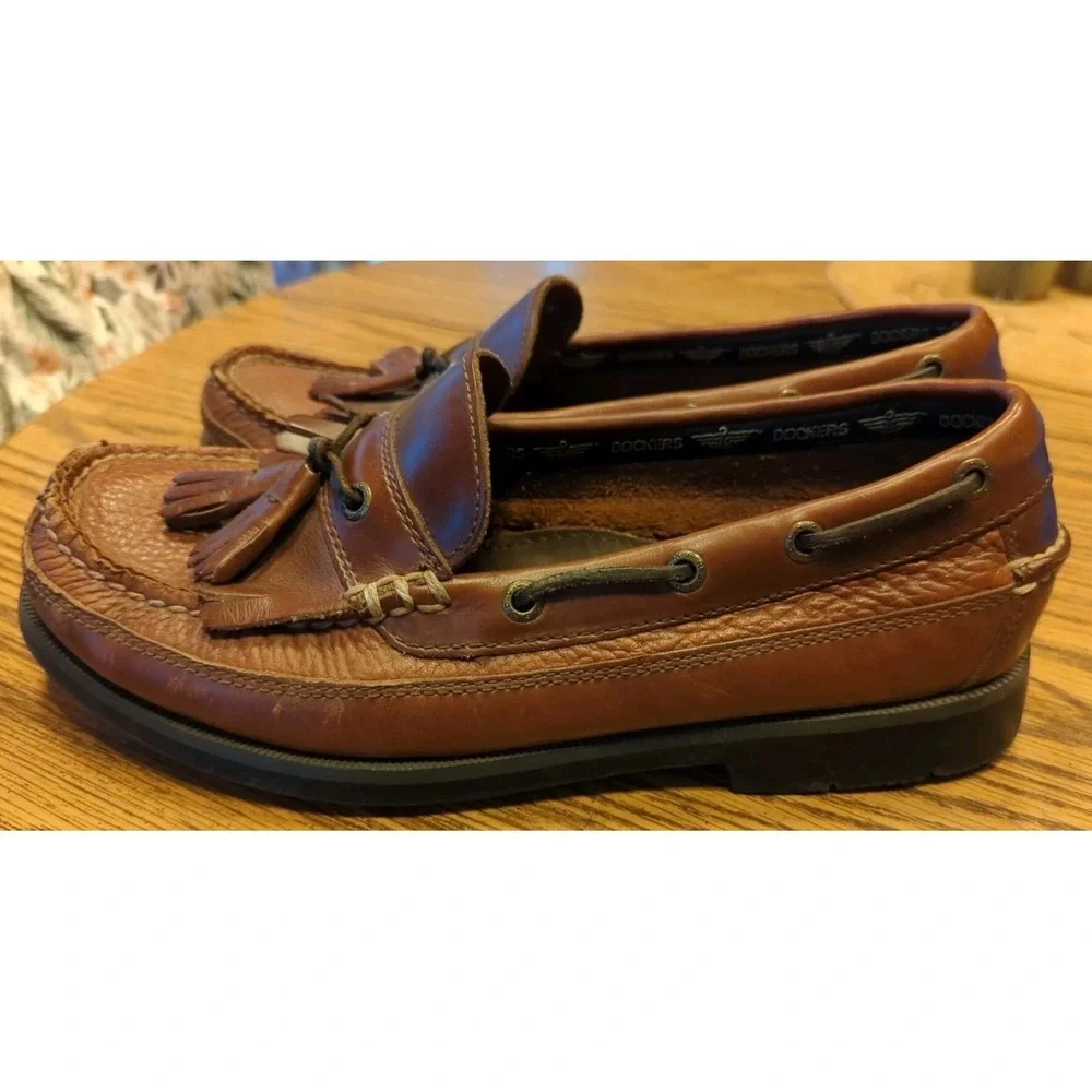 Vintage Dockers Men's Brown Color Size 8.5 M‎ Boat Loafers Moccasin With Tassels